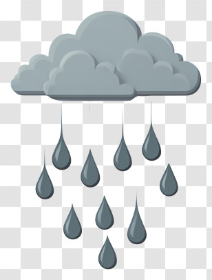 Rainstorm With Gray Clouds - Gray Rain Cloud With Raindrops Transparent PNG