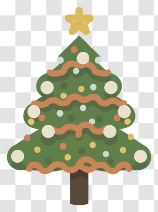 Christmas Tree Decorations - Festive Decorated Christmas Tree Illustration Transparent PNG