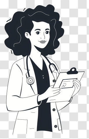 Female Doctor - Doctor With Clipboard And Stethoscope Transparent PNG