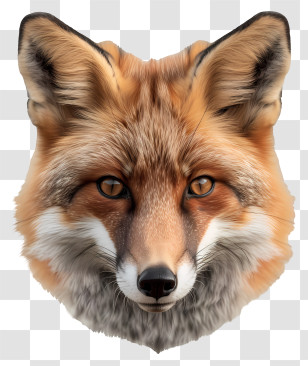 Fox - Realistic Portrait Of A Fox Face Transparent PNG