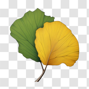 Ginkgo Leaf - Green And Yellow Ginkgo Leaves Transparent PNG