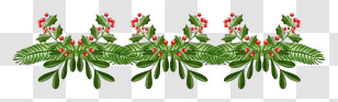 3d Rendering - Holly And Greenery Holiday Border Transparent PNG