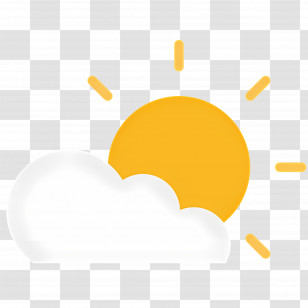Morning Sun - Partly Sunny Day Icon Illustration Transparent PNG