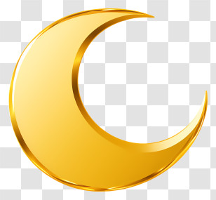 Golden Crescent Moon - Golden Crescent Moon Design Transparent PNG