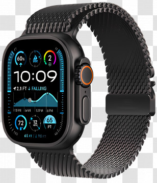 Apple Watch - Modern Smartwatch With Black Band Transparent PNG