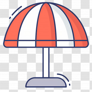 Beach Umbrella - Striped Beach Umbrella For Summer Relaxation Transparent PNG