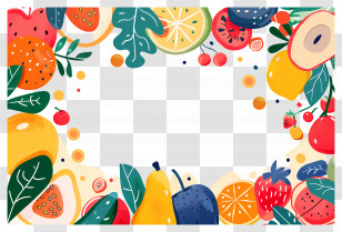 Food Background - Colorful Fruit Border Illustration Transparent PNG