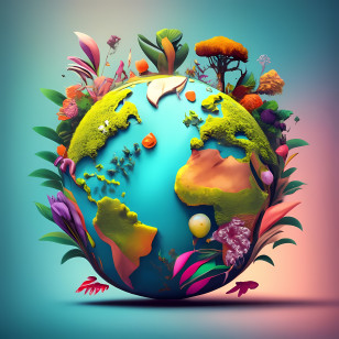 Earth Day - Beautiful Earth With Vibrant Plants Transparent PNG