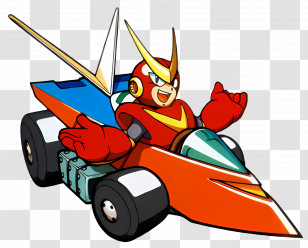 Quick Man - Cartoon Racer In Car Transparent PNG