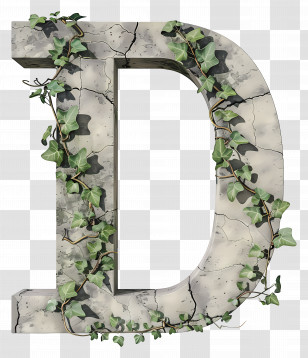 Letter D - Letter D With Ivy Vines Transparent PNG