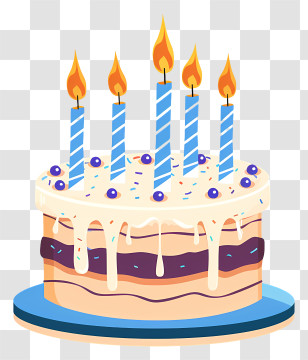 Birthday Cake - Birthday Cake With Candles Illustration Transparent PNG