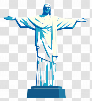 Christ The Redeemer - Blue Christ The Redeemer Statue Illustration Transparent PNG