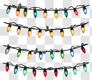 Christmas Lights - Colorful Christmas Lights Strings Decoration Transparent PNG