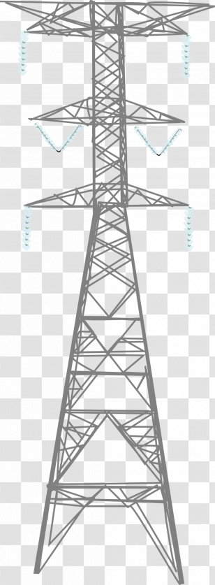 High Voltage Transmission Tower Electric Potential Difference Power - Area Transparent PNG