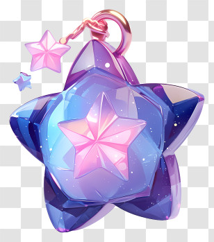 Key Chain - Shiny Star-Shaped Crystal Transparent PNG