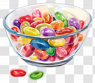 Bowl Of Jelly Beans - Bowl Of Colorful Jelly Beans Transparent PNG