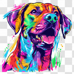 Dog - Colorful Dog Portrait Illustration Transparent PNG