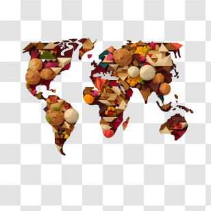World Food Day
 - World Map Composed Of Food Items Transparent PNG