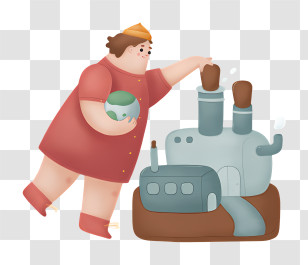 Food Processing Machine - Person Holding Globe Near Factory Transparent PNG