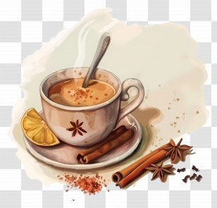 Masala Chai - Spiced Tea With Cinnamon Sticks Transparent PNG