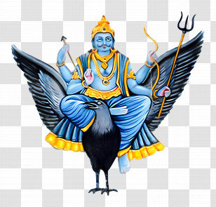 Hindu Festival - Hindu Deity On A Crow Symbolic Art Transparent PNG