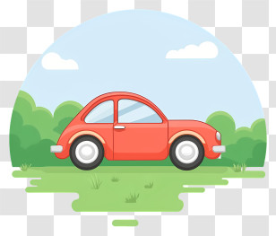 Cartoon - Cute Red Car Cartoon Illustration Transparent PNG