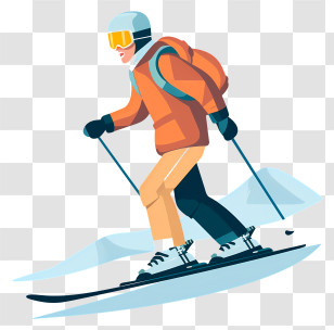 Skiing - Skiing Enthusiast In Winter Gear Transparent PNG