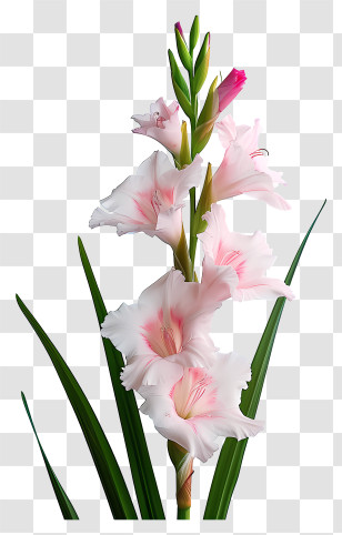 Gladiolus - Pink Gladiolus Flower Blossom Transparent PNG