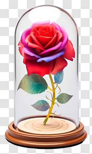 Glass Dome - Rose In Glass Dome For Romantic Themes Transparent PNG