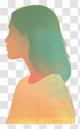 Woman Silhouette - Colorful Gradient Silhouette Of A Woman Transparent PNG