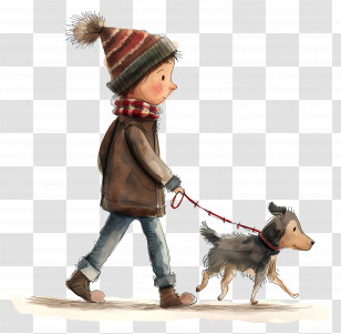 Take Your Dog To Work Day - Boy Walking Dog On A Leash Transparent PNG