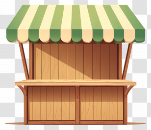 Wooden Market Stall - Wooden Market Stall Transparent PNG