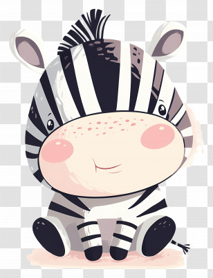 Cute Cartoon Zebra - Cute Zebra Cartoon Illustration Transparent PNG