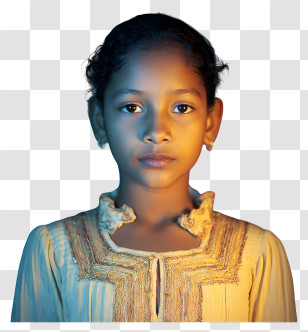 Indian Student - Young Girl Portrait With Warm Light Transparent PNG