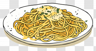 Spaghetti Carbonara - Delicious Spaghetti On Plate For Italian Cuisine Transparent PNG