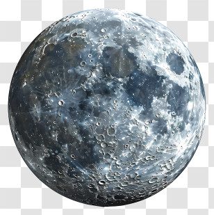 Full Moon - Realistic Moon Surface Illustration Transparent PNG