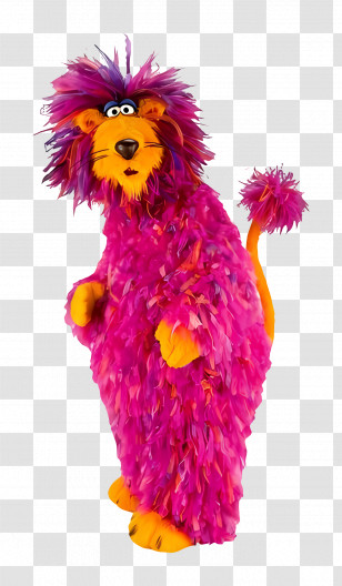 Galli Galli Sim Sim - Furry Pink Lion Cartoon Character Transparent PNG