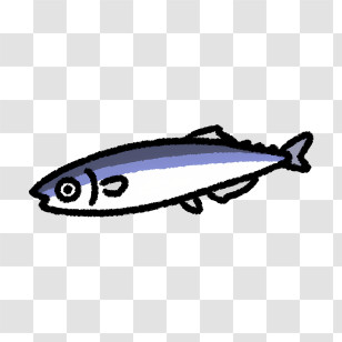 Blue Fish - Blue Fish Drawing With Simple Lines Transparent PNG