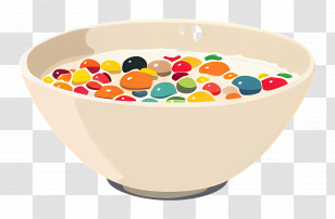 Cereal Bowl With Colorful Toppings - Cereal Bowl With Colorful Toppings Transparent PNG