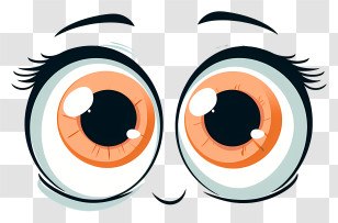 Cute Eyes - Cartoon Wide Open Eyes Illustration Transparent PNG