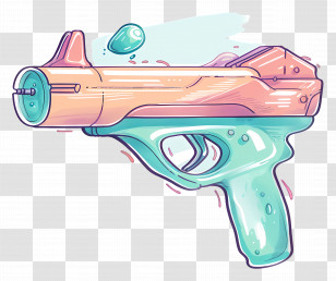 Squirt Gun - Bright And Fun Water Gun Illustration Transparent PNG