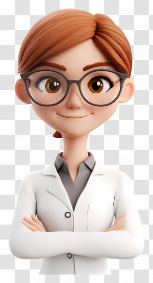 Woman Scientist - Scientist With Glasses And Lab Coat Transparent PNG