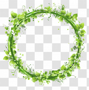 Green Circle Frame - Green Wreath Decoration Transparent PNG