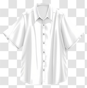 Shirt - White Short Sleeve Shirt Illustration Transparent PNG