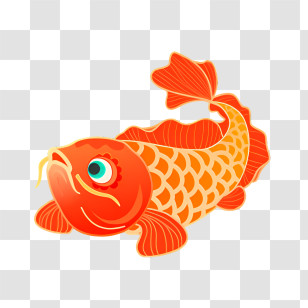 Icon - Cute Orange Fish Illustration Transparent PNG