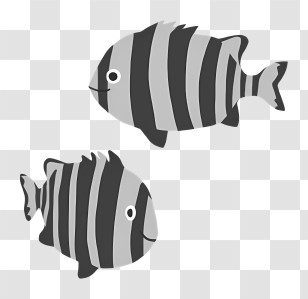Icon - Striped Fish Illustration Transparent PNG