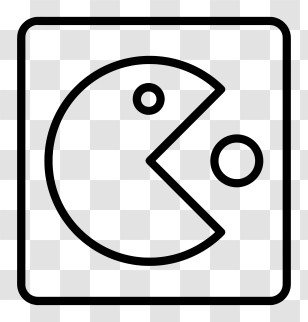 Pacman Logo - Pac-Man Icon In Black And White Transparent PNG