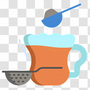 Jaggery - Hot Beverage With Ladle And Strainer Transparent PNG