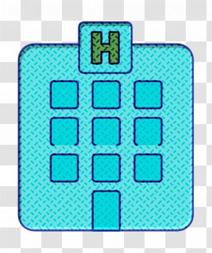 Medical Elements Icon Hospital - Aqua - Rectangle Electric Blue Transparent PNG