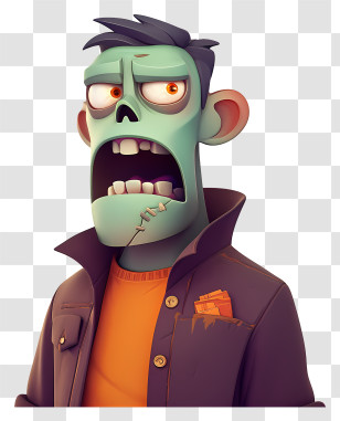 Zombie Emoji - Cartoon Zombie Character Transparent PNG
